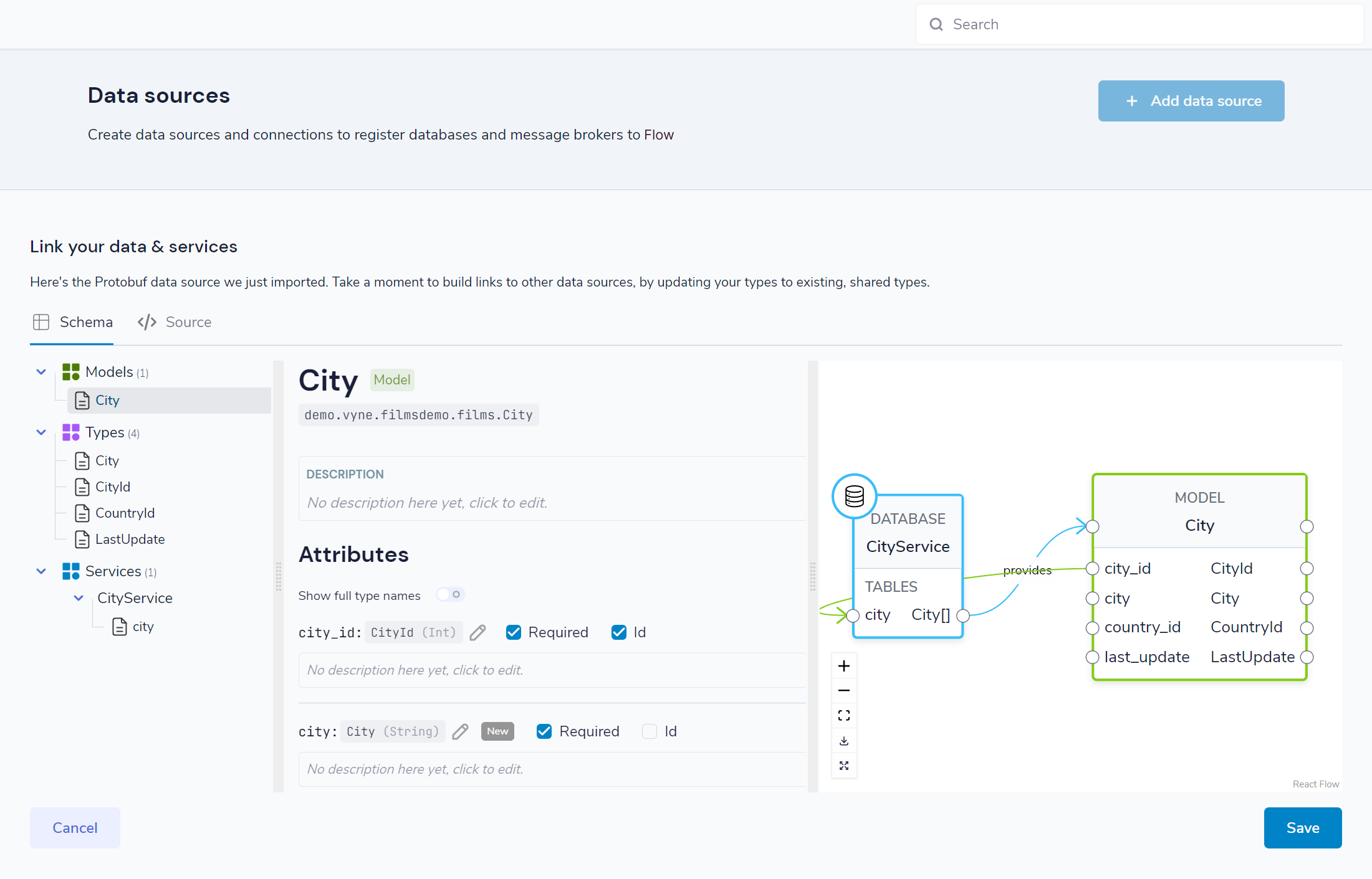 schema protobuf preview flow