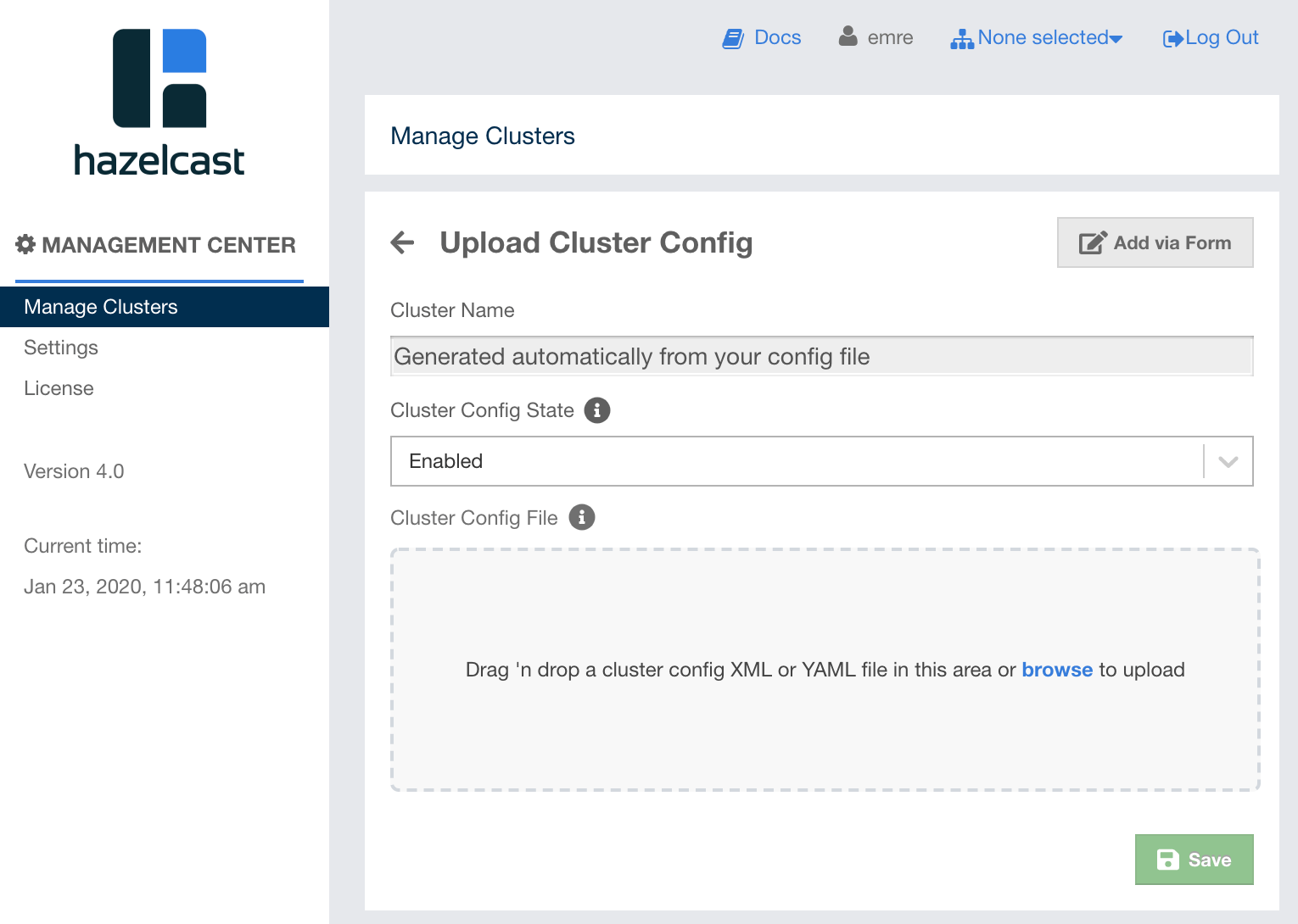 Upload Config File