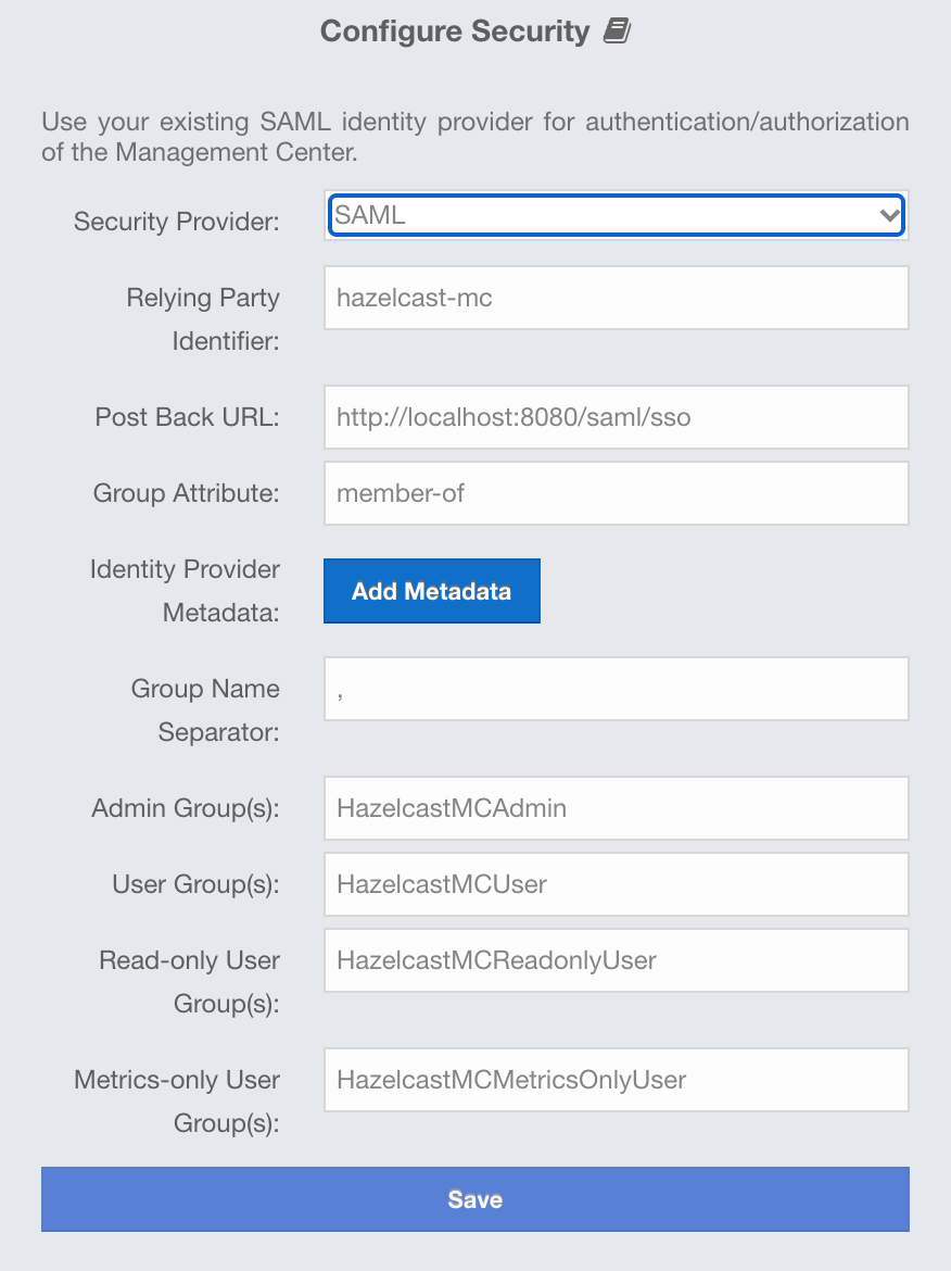 SAML Configuration