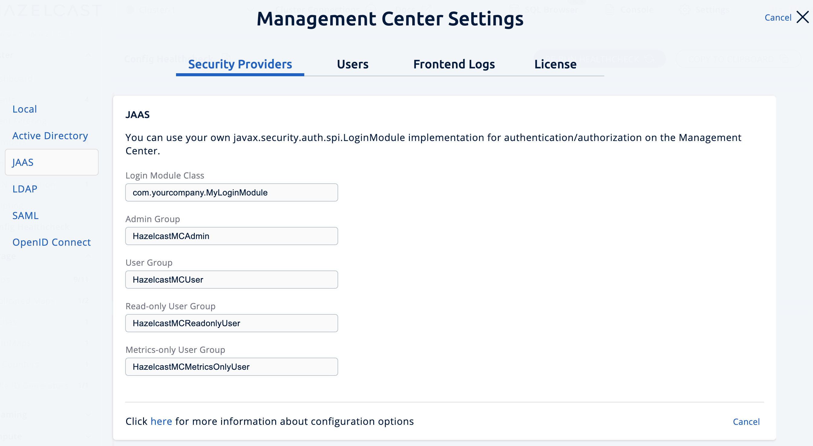 JAAS Configuration