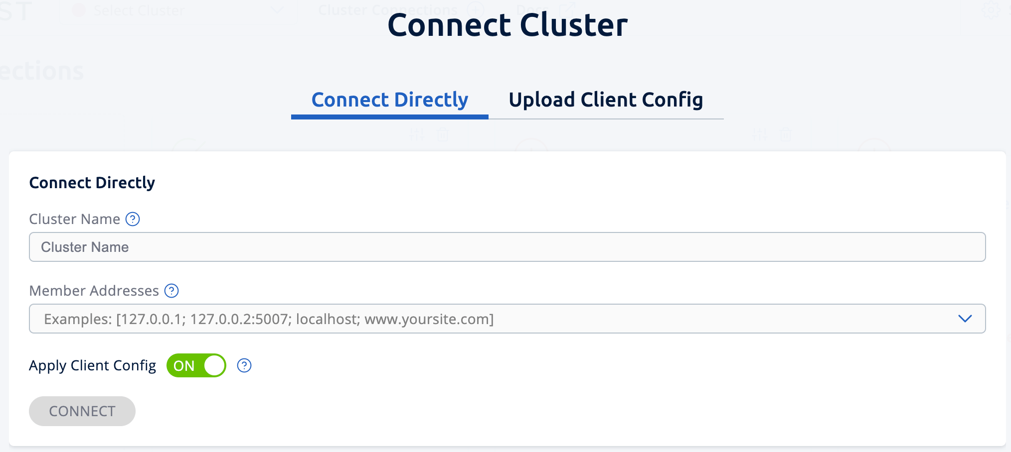 Add New Cluster Configuration