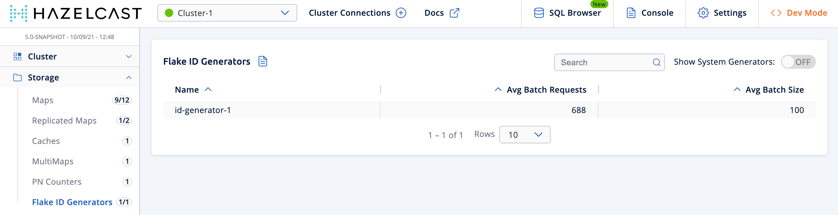 Flake ID Generator Grid View