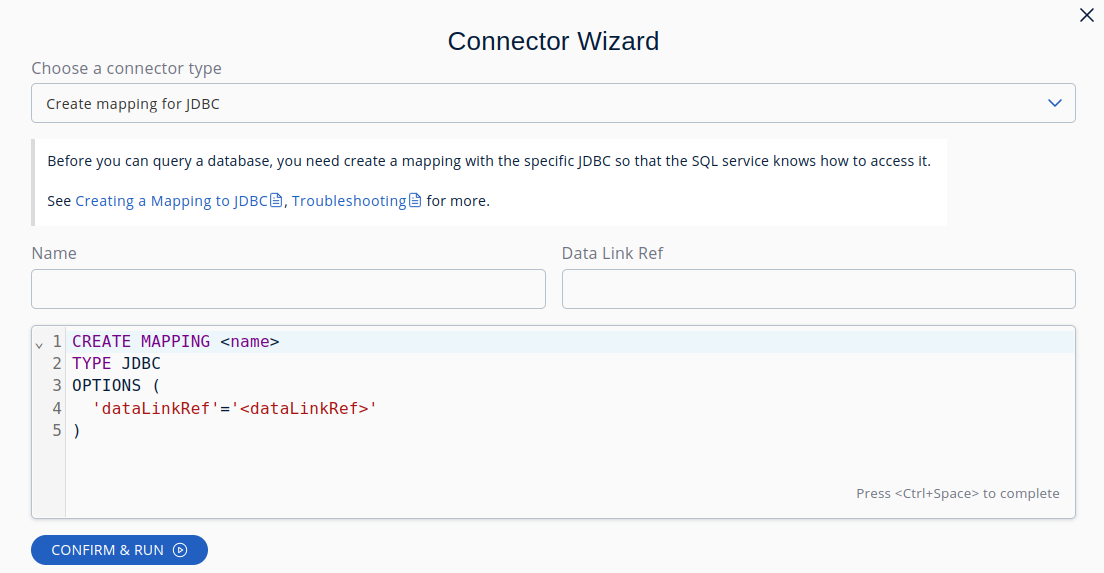 SQL Browser Connector Wizard Kafka