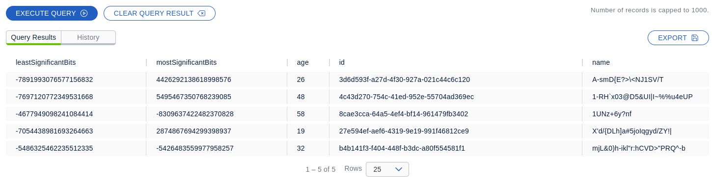 A list of query results