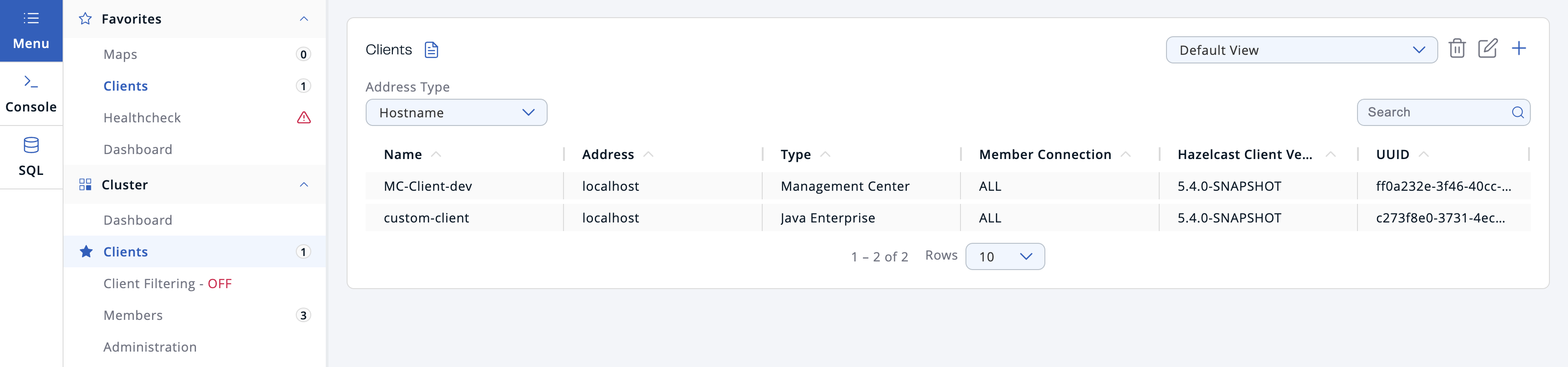 Client Grid View