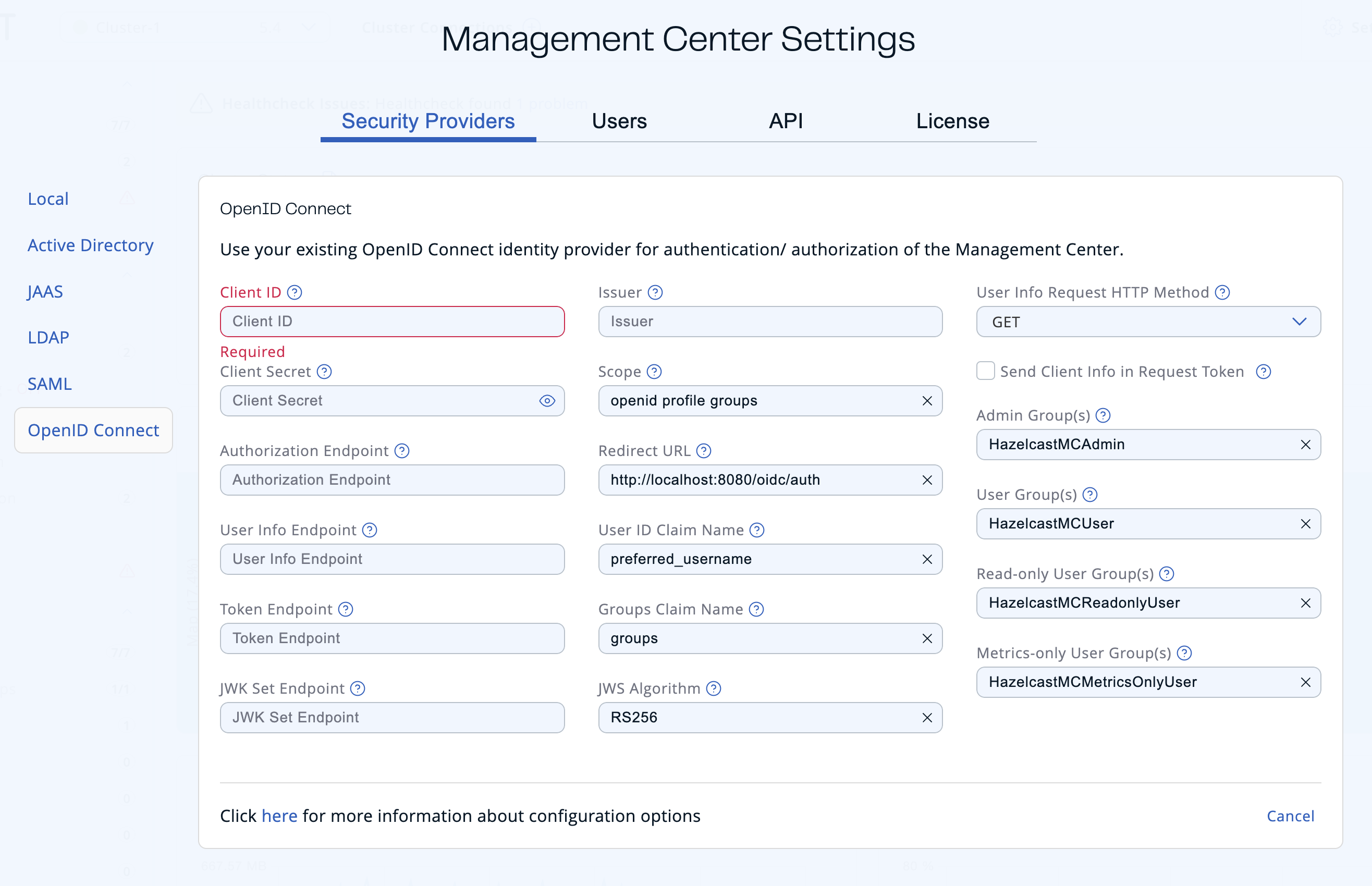 OpenID Connect Configuration