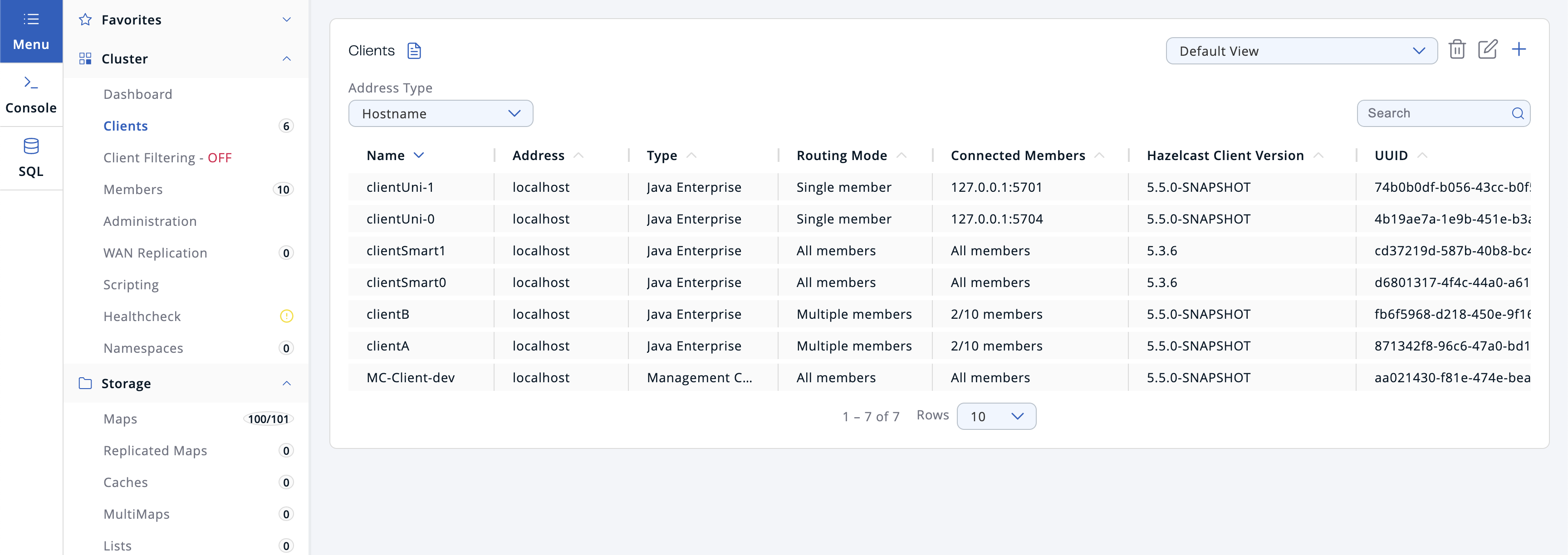 Client Grid View