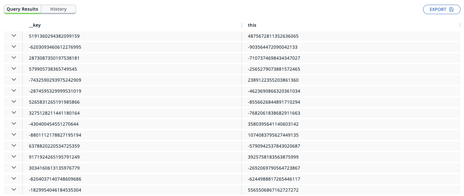 A list of query results