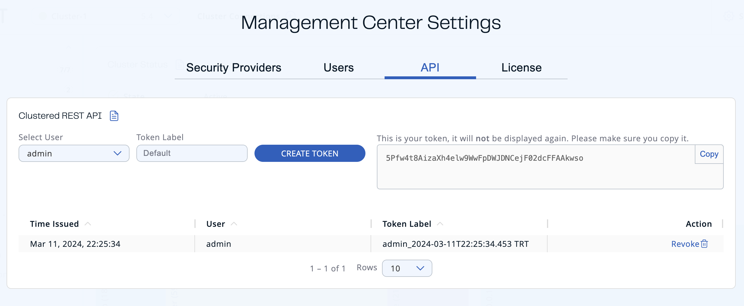 Created Token