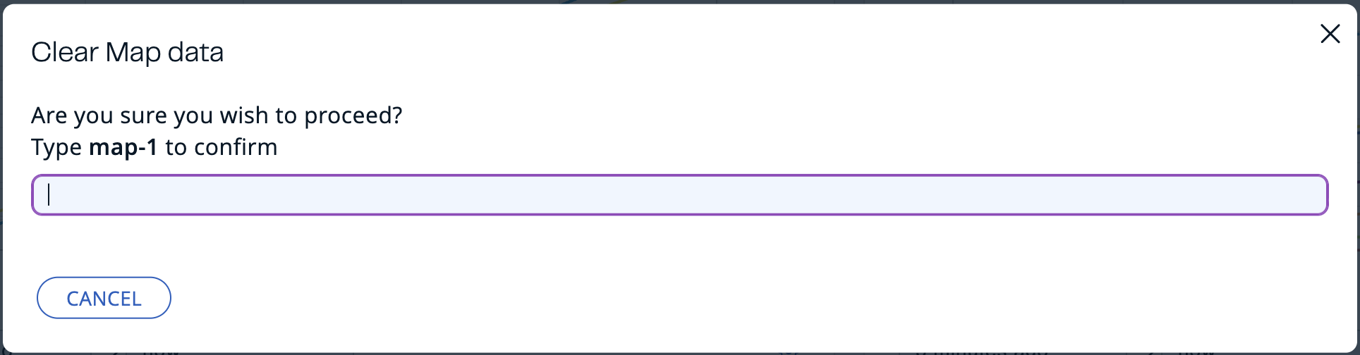 Clear Map Data Confirmation