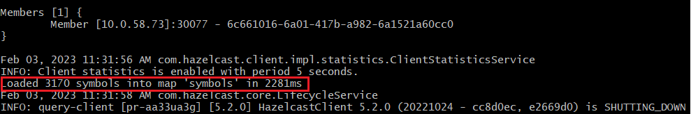 Hazelcast Client creating the symbols map